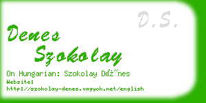 denes szokolay business card